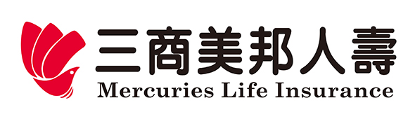 三商美邦人壽公司標誌，由紅色花卉圖案與黑色繁體中文字「三商美邦人壽」及英文「Mercuries Life Insurance」組成，代表該保險公司的品牌識別。