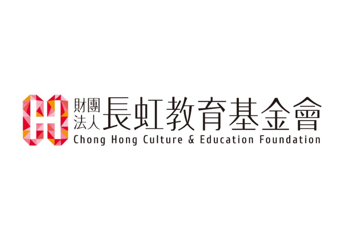 這張圖片展示了「財團法人長虹教育基金會」的正式標誌。左側是一個由紅、黃、橘三色幾何三角形組成的英文字母「H」圖形，右側則是基金會的中英文全銜，字體端正且專業，視覺風格明亮且具有活力。